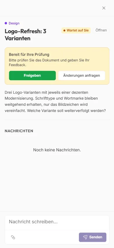 Freigabe eines Schritts auf dem Handy.
