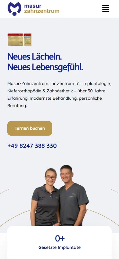 Startseite auf dem Handy.
